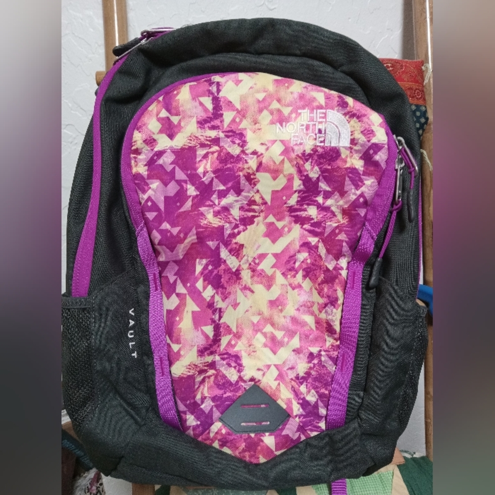 The North Face Geometric Purple and Cream Backpack